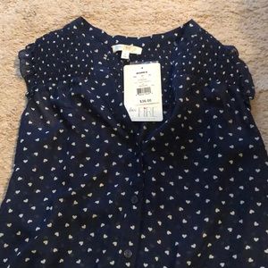 Brand new navy heart sleeveless top